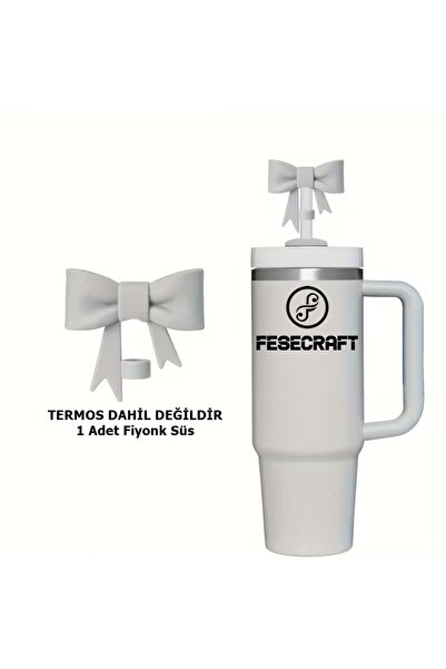 FESECRAFT Quencher Thermos Accessory Bow Ribbon Colorful Silicone Straw Accessory Protector Anti-Dust