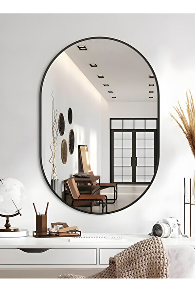 Taimi Elegant DesignMirror 60X40cm-Makeup Mirror with Black Metal Frame for d...