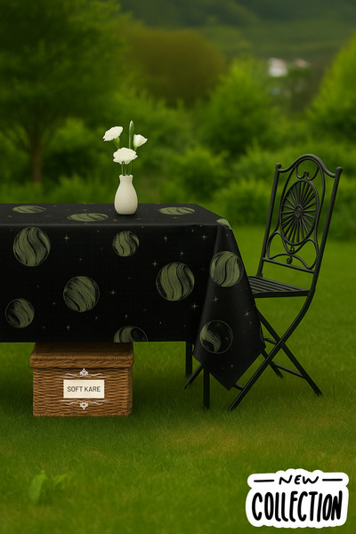 Soft Kare Pvc Fiber Tablecloth – Wipeable, Waterproof, Modern Pattern, for Ki...