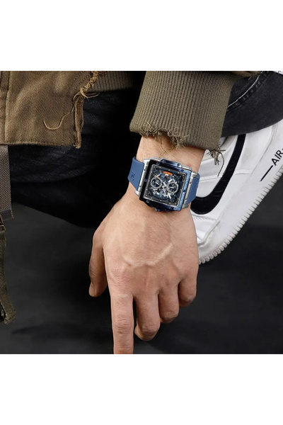 Naviforce Ceas bărbătesc albastru 8064 – Design militar, funcții multiple, afișaj luminos, 3ATM