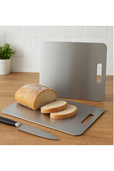 denizhomecollection 304 Stainless Steel 2-Piece Cutting Board 25×35 cm and 15×25 cm