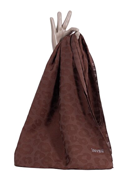 Invee 1329 Antrasit Leopar Desenli Şal