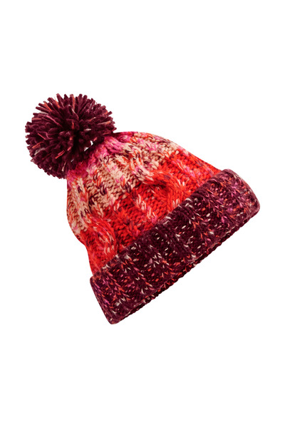 RONIC X Corks knitted padded hat, unisex, universal size, burgundy/pink