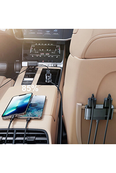 Joyroom Car charger, 5 USB ports, Cable length 1.5 m, 6.2 A with extension for the whole family, Black