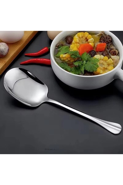 Seram Collection Pratik 21 Cm Paslanmaz Çelik Lüx Servis Salata Kaşığı Spatul...