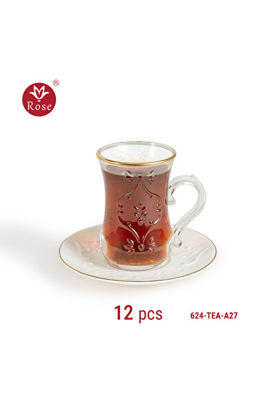 Rose 38-piece tea and coffee serving set with a distinctive classic rose pattern