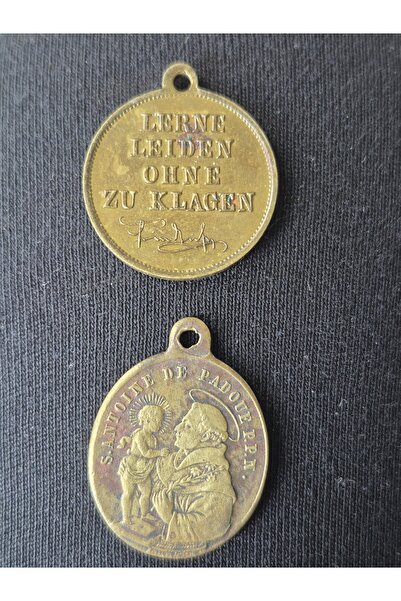Edi Antik 2 Medals Antique Rare Old Period. The Price for 2 Pieces of the Original Period Church Plaque.