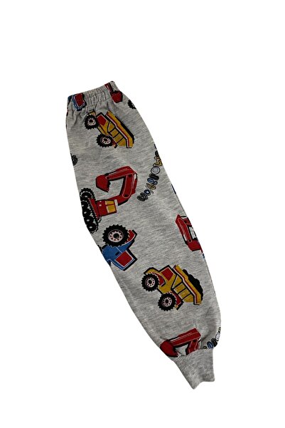 Arya Nisa Kids Boys' Gray Yellow Working Machine Printed 100% Cotton Pajama Set