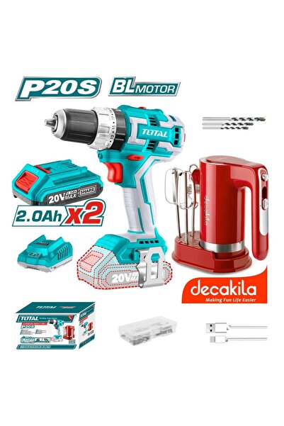 TOTAL Total TOSLI23062 20V Cordless Drill and Mixer Set