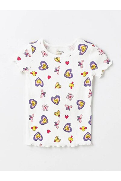 LC Waikiki Crew Neck Short Sleeve Printed Baby Girl Pajama Set (S4)