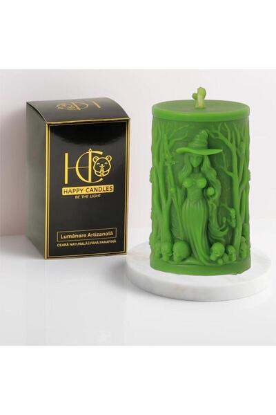 Happy Candles Lumanare din ceara de albine, Vrajitoare, Model 2, Halloween