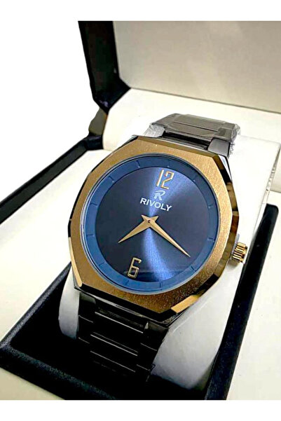 Rivoly Men's stainless steel watch, modern design, waterproof, classic luxury wrist watch.