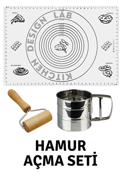 Atlas Mutfak حصيرة لف العجين من السيليكون باللون الأبيض مقاس 45 × 65 سم، وغرب...