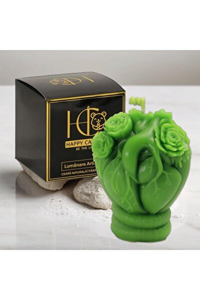 Happy Candles Beeswax Candle, Steampunk Heart, Model 3, Halloween