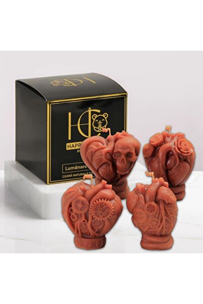 Happy Candles Beeswax Candles, Steampunk Hearts Set, Halloween