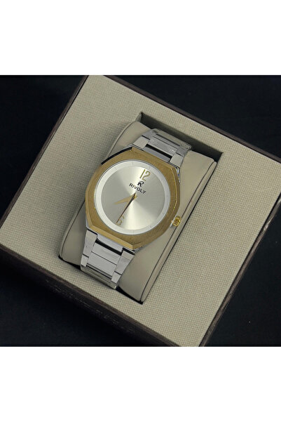 Rivoly Men's stainless steel watch, modern design, waterproof, classic luxury wrist watch.