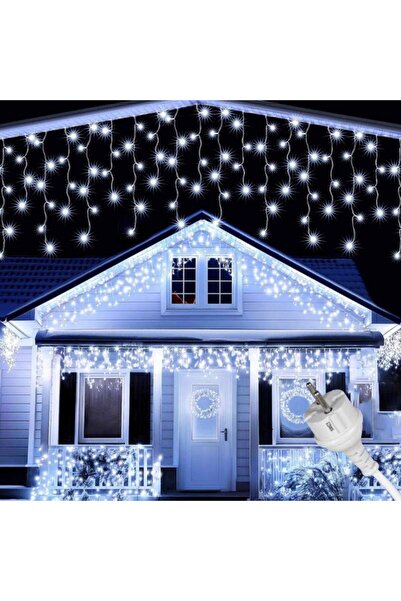 SIKS Tip de instalare de Crăciun cu ghirlande/franjuri, 25 m, rezistent la ap...