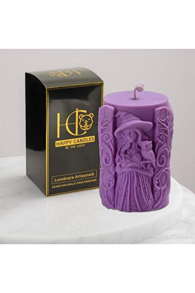 Happy Candles Lumanare parfumata din ceara de soia, Vrajitoare Model 3, Scortisoara, Halloween