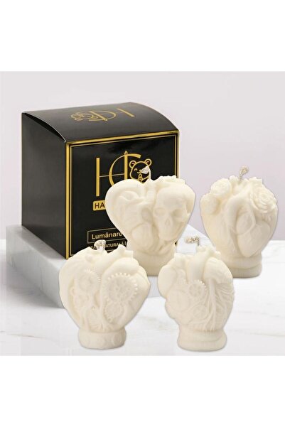 Happy Candles Lumanari parfumate din ceara de soia, Set Inimi Steampunk, Scor...