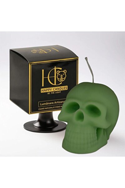 Happy Candles Lumanare parfumata din ceara de soia, Craniu, Placinta de dovleac, Halloween