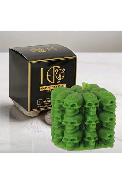 Happy Candles Beeswax candle, SkullBox, Halloween