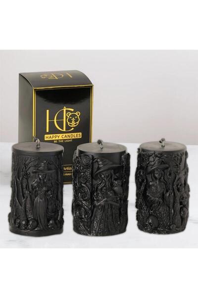 Happy Candles Lumanari din ceara de albine, Set Vrajitoare, Halloween