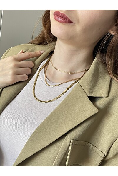 MARCİELO Accessories Kadın Altın Renk Çelik Kolye Toplu Stellar Grace Sway Gl...