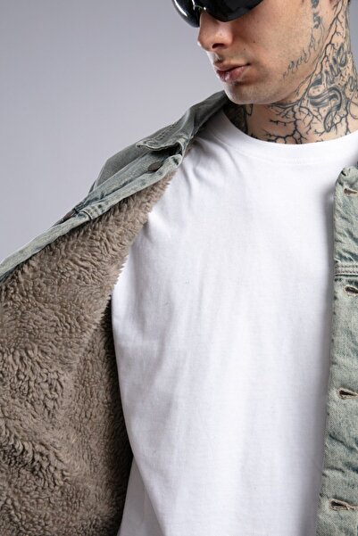 catchjeansro Fur lined denim jacket