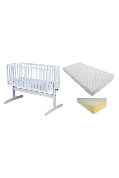 Primii Pasi Set Patut bebe cu leganare, lemn fag, 90x40cm, Primii Pasi, PL05 ...