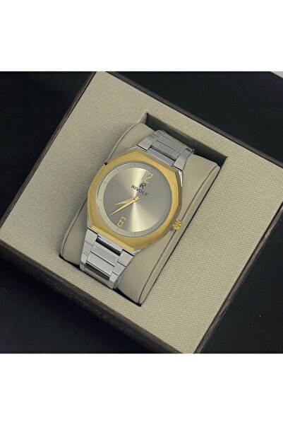 Rivoly Men's stainless steel watch, modern design, waterproof, classic luxury wrist watch.