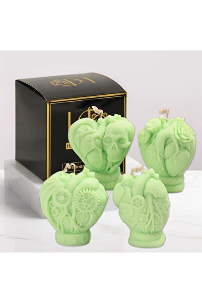 Happy Candles Lumanari parfumate din ceara de soia, Set Inimi Steampunk, Plac...