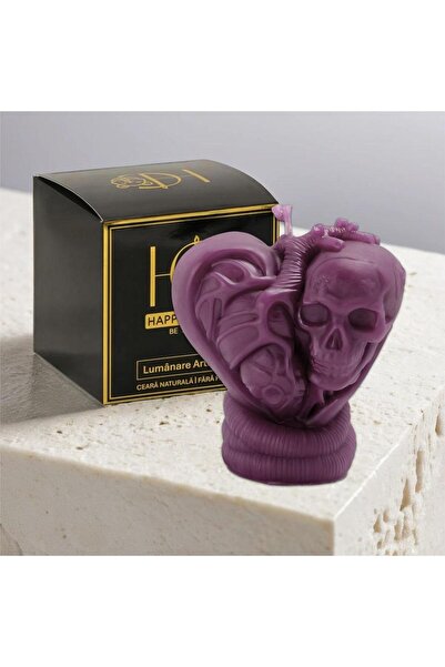 Happy Candles Lumanare din ceara de albine, Inima Steampunk, Model 4, Halloween