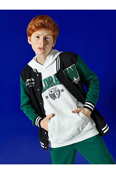 LC Waikiki Rahat Kalıp Nakışlı Erkek Çocuk Kolej Ceket (W3)