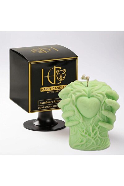 Happy Candles Lumanare parfumata din ceara de soia, Inimi Bantuite Model 4, Placinta de dovleac, Halloween
