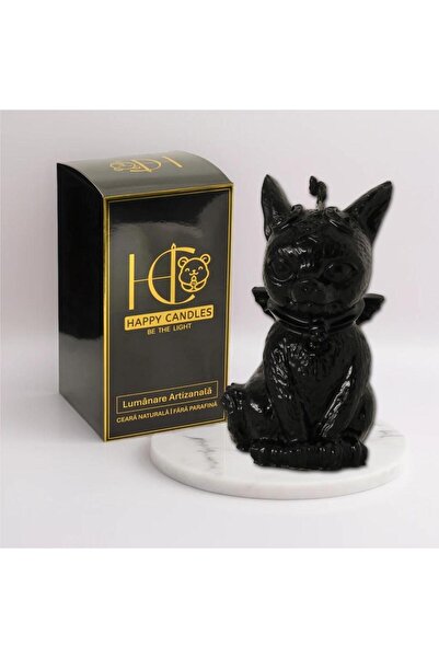 Happy Candles Lumanare din ceara de albine, Pisica Demonica Model 3, Halloween