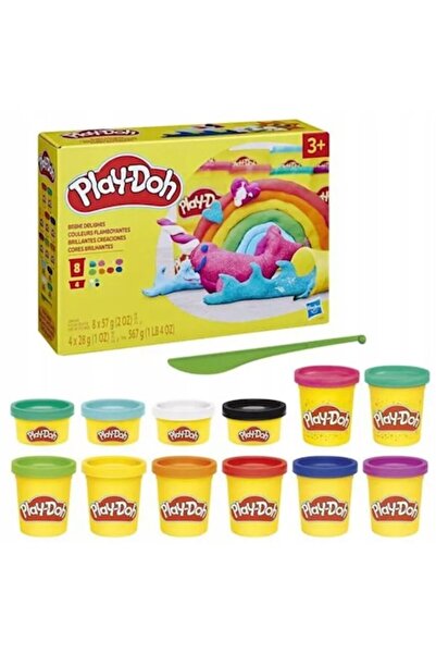 Play Doh Play-Doh Modeling Clay Set Hasbro - 12 Multicolored Tubes with Glitter, 567 g