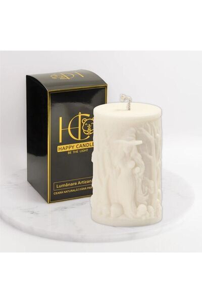 Happy Candles Lumanare parfumata din ceara de soia, Vrajitoare Model 2, French Vanilla, Halloween