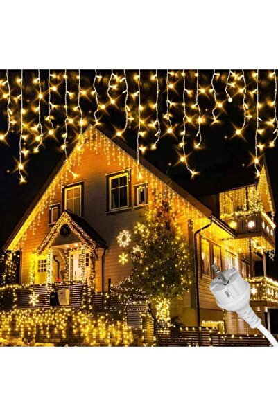 SIKS Instalație de Crăciun tip torturi/franjuri, 75 m, 1500 LED-uri, rezistent la apă, alb cald