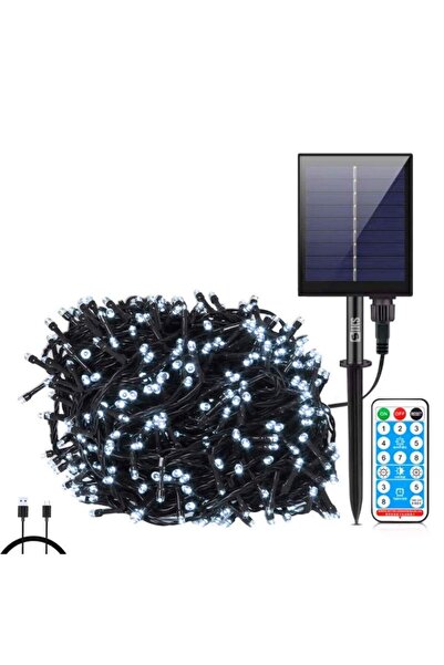 SIKS Instalație luminoasă liniară solară de Crăciun, 30 m, 300 LED-uri, cu 8 ...