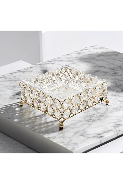 PUFO Elegant Modern Ashtray- Glass and Metal, Elegant Combination for Indoors, Outdoors, Terrace