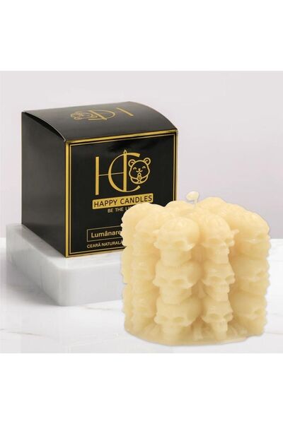 Happy Candles Lumanare din ceara de albine, SkullBox, Halloween