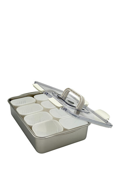 B&D ACRYLIC LID AND STAINLESS STEEL CONTAINER 33.7X23.7X8.8CM