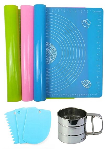 Atlas Mutfak حصيرة لف العجين متعددة الأغراض مقاس 45 سم × 65 سم، منخل دقيق فول...