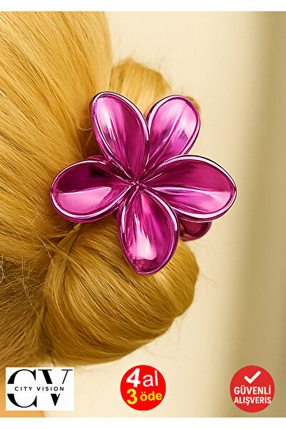 cityvision Metallic Fuchsia Color Lotus Hairpin 8 cm – Stylish and Durable