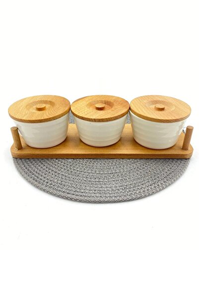 Store 3lü Ahşap Standlı Baharatlık Set, Takımı