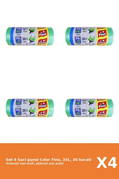 Fino Set 4 Saci gunoi Color Fino, 35L, 30 bucati