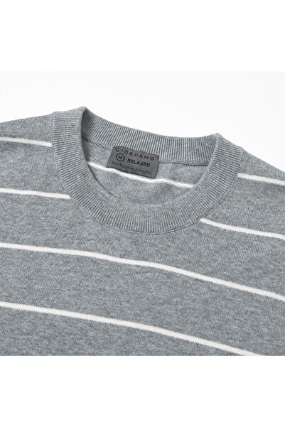 Giordano Men's Relaxed Fit Striped Crew Neck Cotton Sweater