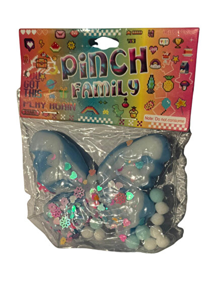 yumurcakstore kelebek figürlü taba sukuşi squishy stres oyuncağı yumuşacık jel oyuncak skuşi mavi