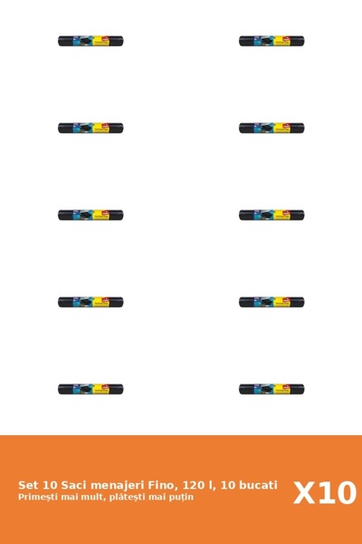 Fino Set 10 Saci menajeri Fino, 120 l, 10 bucati