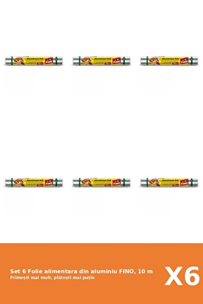 Fino Set 6 Folie alimentara din aluminiu FINO, 10 m